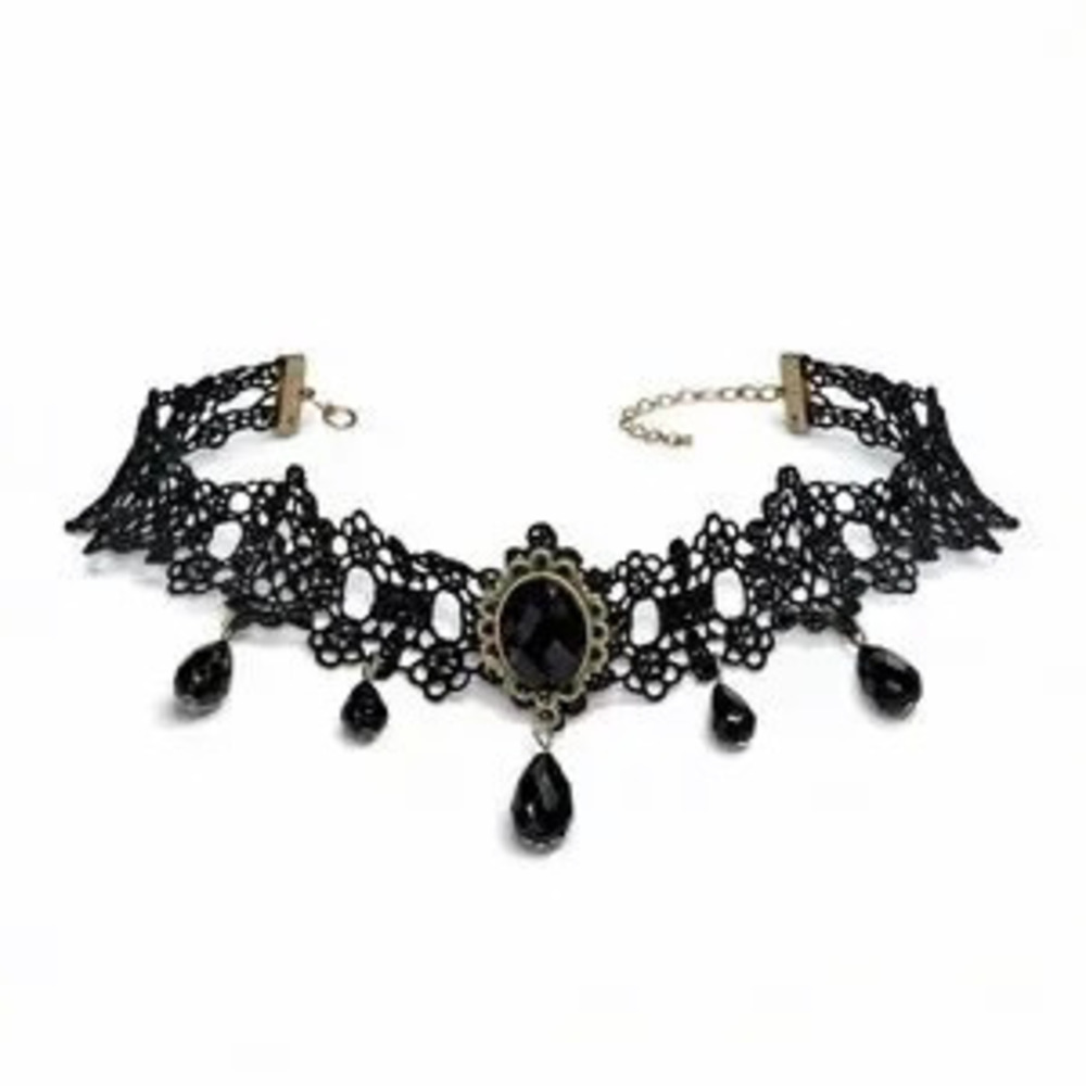 Vamp Black Lace Choker Necklace